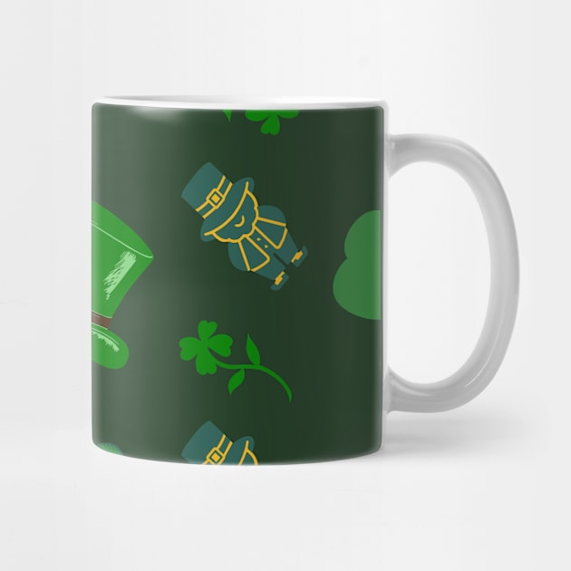 Leprechaun Clover Gold Pot Pattern, St. Patrick's Day by vystudio